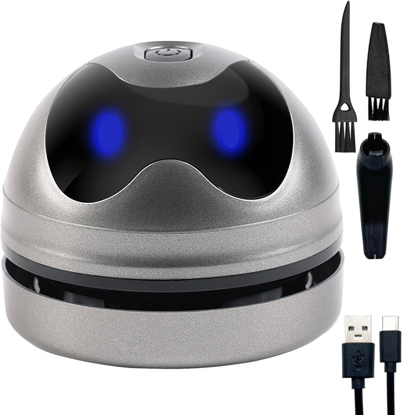 Hallocool Mini Desktop Vacuum Cleaner Mini Vacuum Cleaner for Desk Table Crumbs Vacuum Sweeper Rechargeable Keyboard Computer Vacuum Cleaner with Nozzle - Image 1